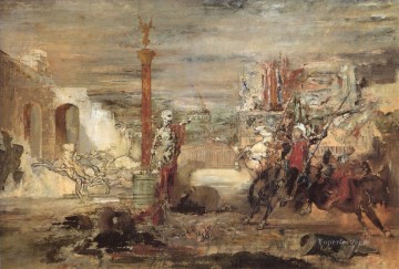  gustav lienzo - La muerte ofrece coronas al ganador del torneo Simbolismo Gustave Moreau